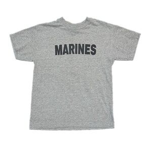 Y2K Gray Marines 50/50 Hanes Heavyweight Short Sleeve T-Shirt Unisex 10-12
